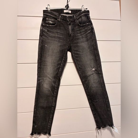MOUSSY VINTAGE Black Checotah Mid-Rise Skinny Jeans with Chewed Hem size 26 - Picture 6 of 14